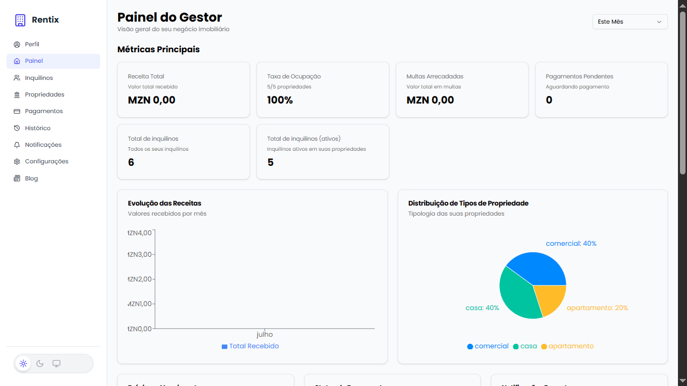 Screenshot 6 do projeto Rentix - Gestão Imobiliária Inteligente
