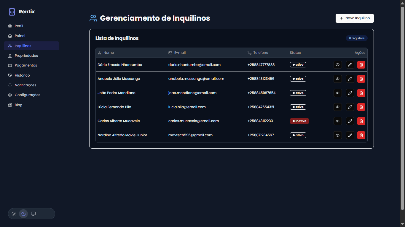 Screenshot 7 do projeto Rentix - Gestão Imobiliária Inteligente