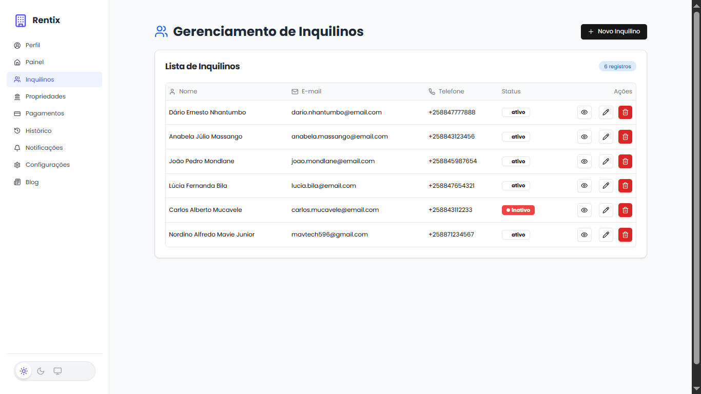 Screenshot 8 do projeto Rentix - Gestão Imobiliária Inteligente