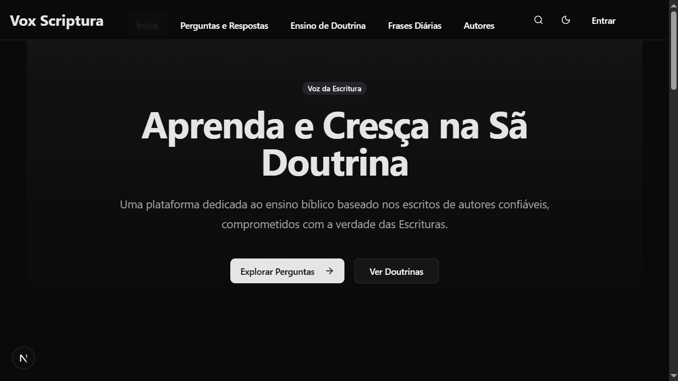 Screenshot 1 do projeto Vox Scriptura - Voz da Escritura